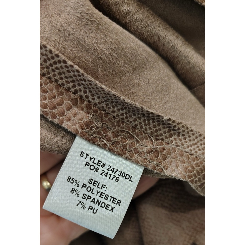 Skies Are Blue Faux Snake Print Brown Moto Jacket NWT - Picture 6 of 11